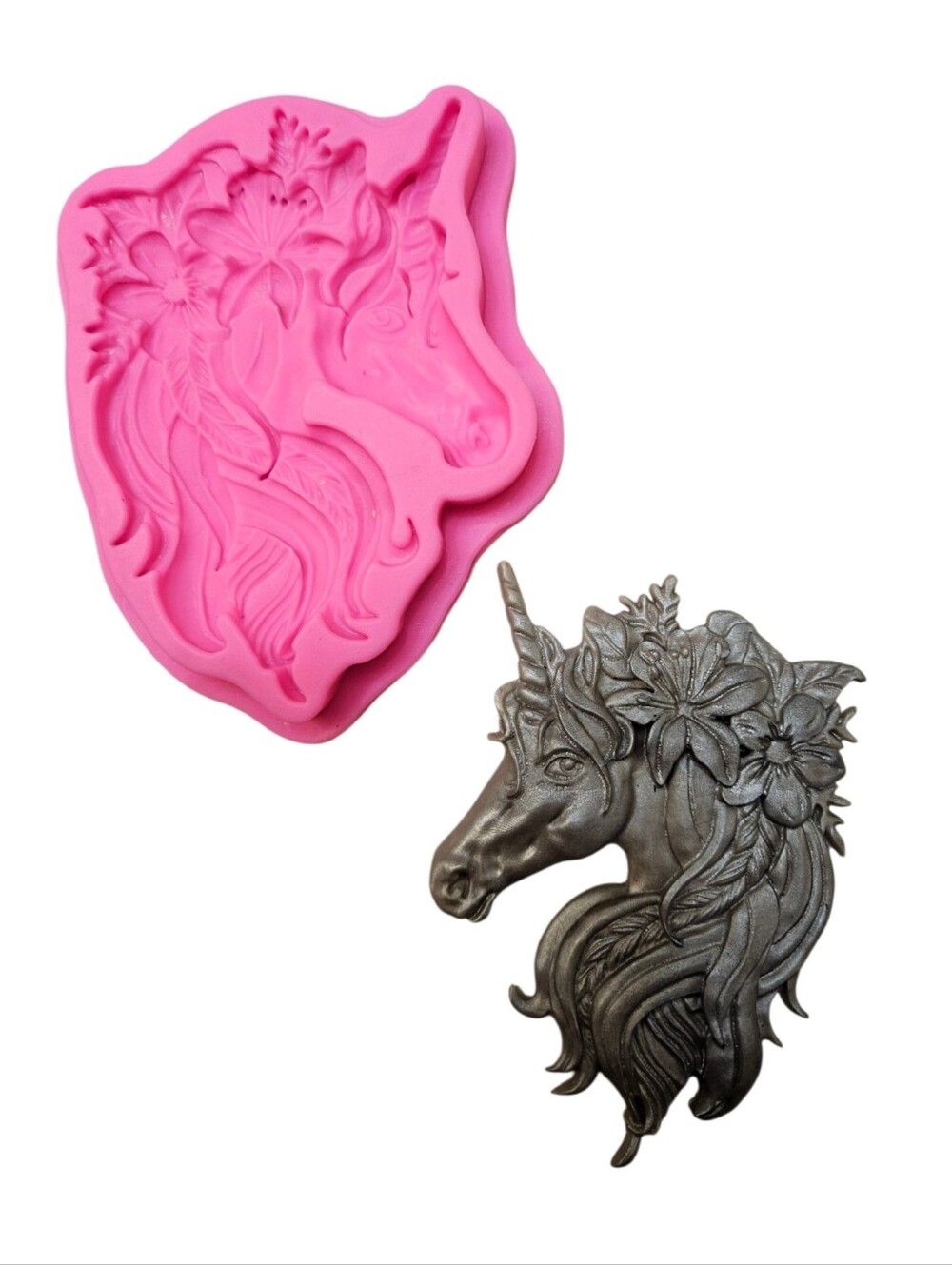 Pink Unicorn Floral Silicone Mold